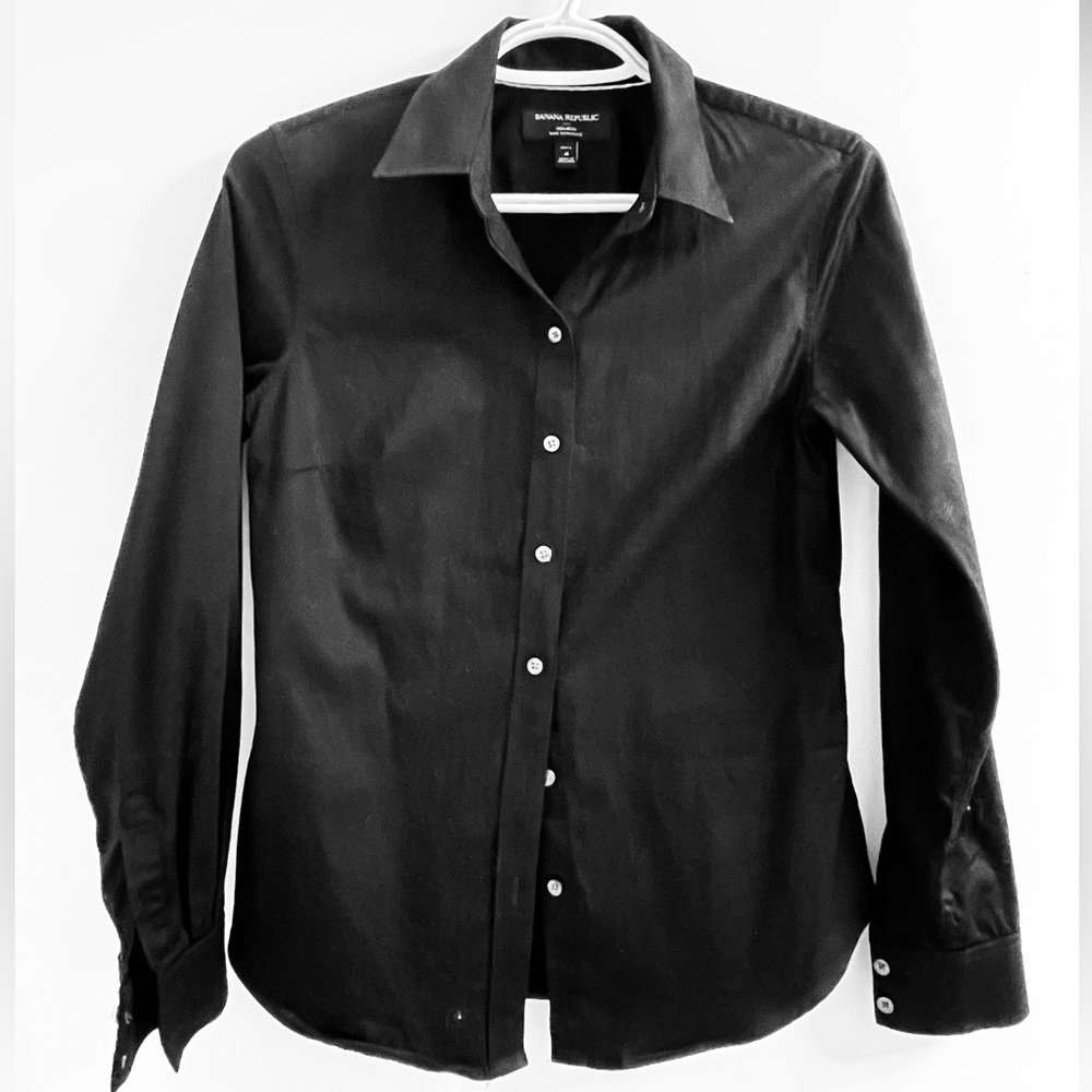 Banana Republic, Deep Dark Fitted Non Iron button-down shirt.